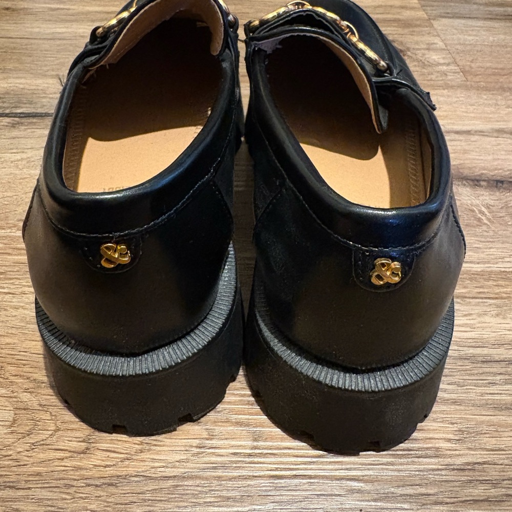 Elegant women’s Black Loafers with Gold Accent - Picture 3 of 5